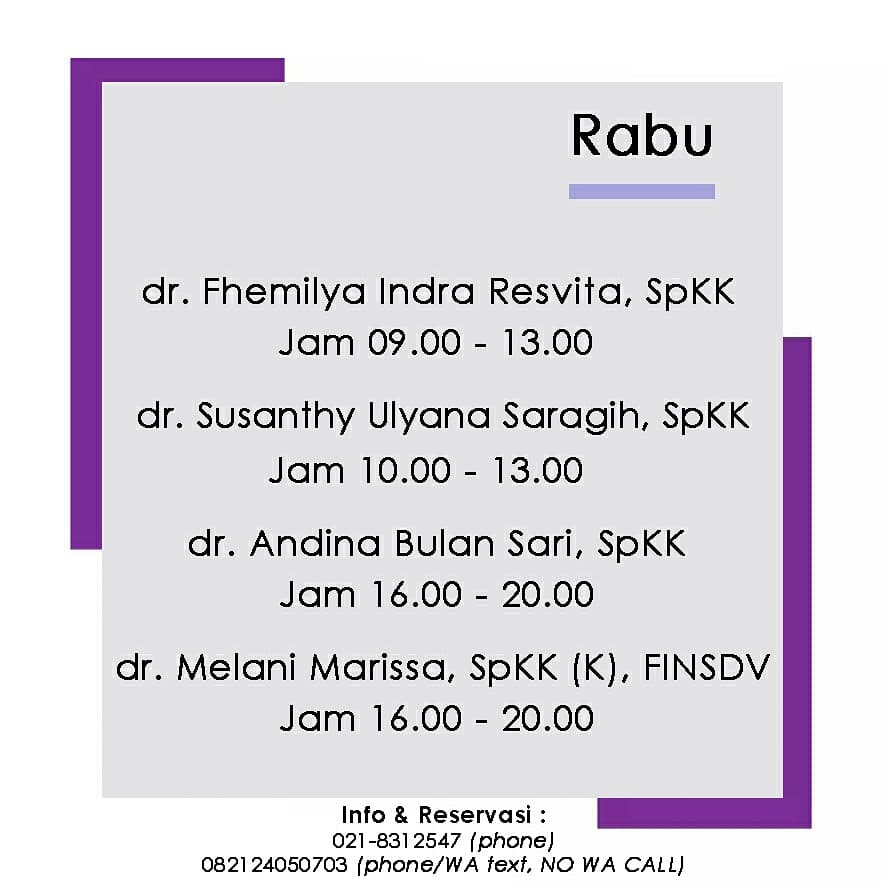 JADWAL PRAKTEK DOKTER SPKK - Juni 2021