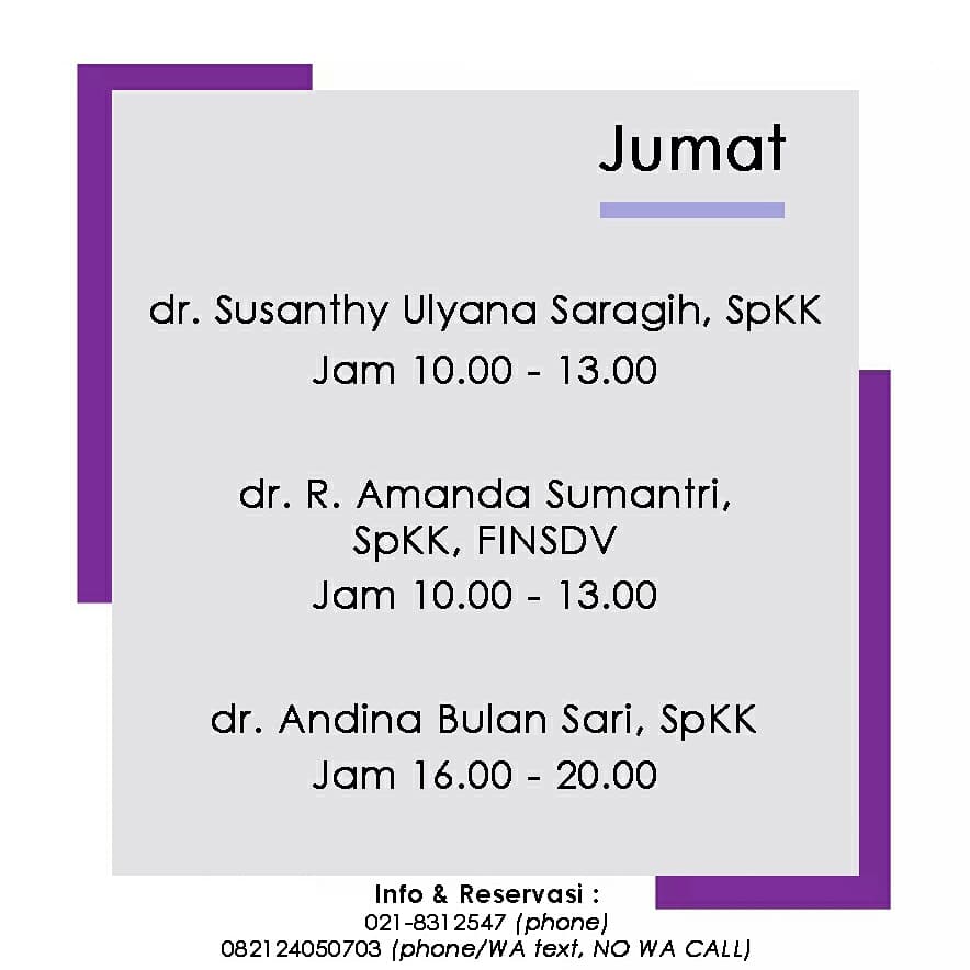 JADWAL PRAKTEK DOKTER SPKK - Juni 2021